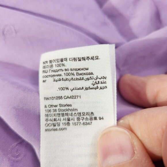 Paris Atelier & Other Stories Lavender Midi Dress With Knot Detail Womens Size 2 - Picture 16 of 16